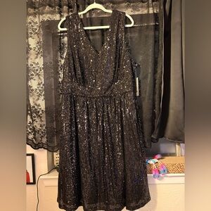 Draper James Sparkling Black Sequin Dress with pockets